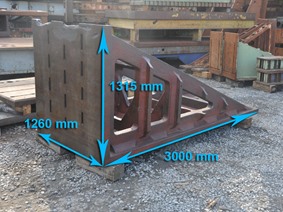 Clamping bracket 3000 x 1315 x 1260 mm, Placas o mesas cúbicas y cuadradas