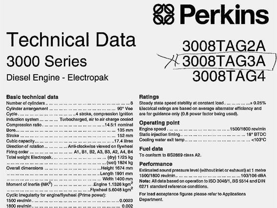 Caterpillar Perkins V8 Generator 450 kVa