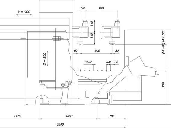 OMV/Parpas HS 316 X: 1600 - Y: 1000 - Z: 800 mm CNC