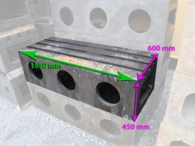 Clamping bloc 1550 x 600 x 450 mm, Piastre o lastre angolari e cubiche