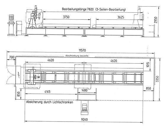 Elumatec SBZ 140 - X: 7900 - Y: 850 - Z: 650 mm