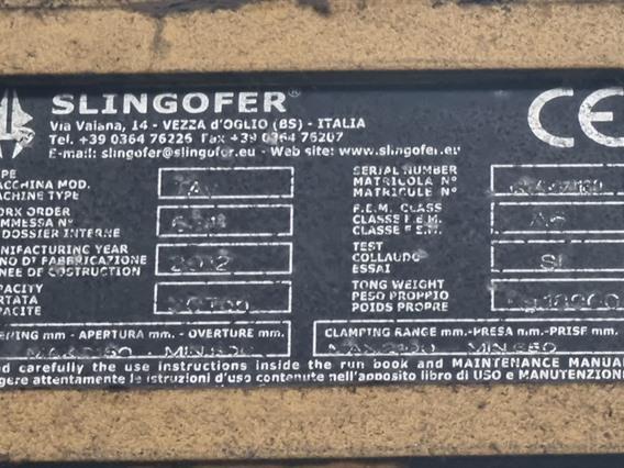 Slingofer slab tong 30 ton