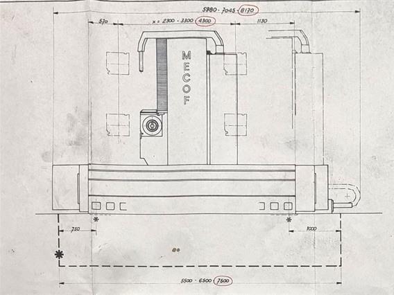 Mecof X: 4300 - Y: 1000 - Z: 1700 mm CNC