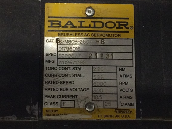 LVD BS/M80B-250A-B-Baldor Motor
