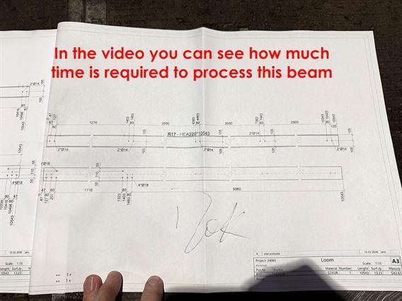 Voortman 1250 x 500 mm drill saw line