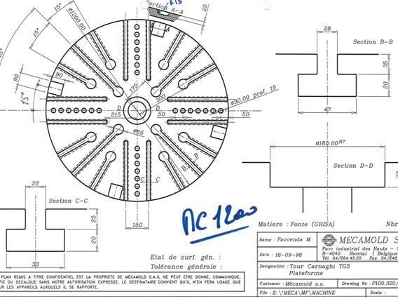 Mario Carnaghi TGF 5 1300 - Ø1400 mm CNC