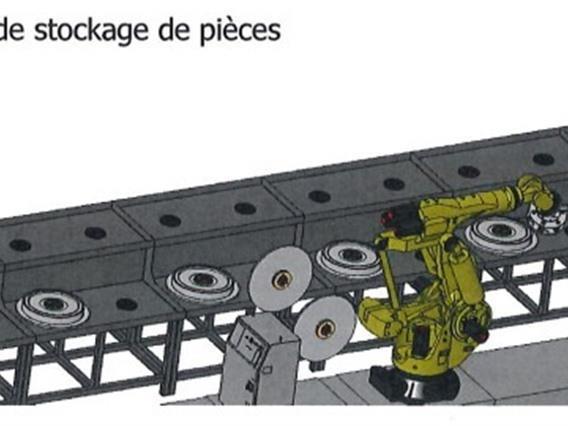 Fanuc Robot + 3 Breton machining centers 5 axes