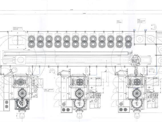 Fanuc Robot + 3 Breton machining centers 5 axes