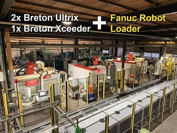 Fanuc Robot + 3 Breton machining centers 5 axes, Universal Milling machines & CNC