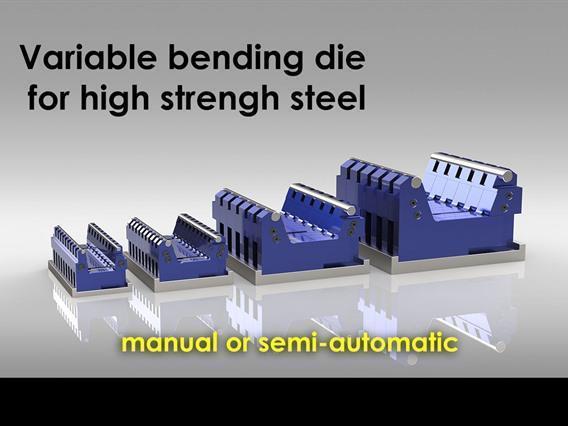 Variable bending die for high strength steel