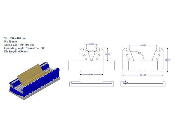 Variable bending die for high strength steel