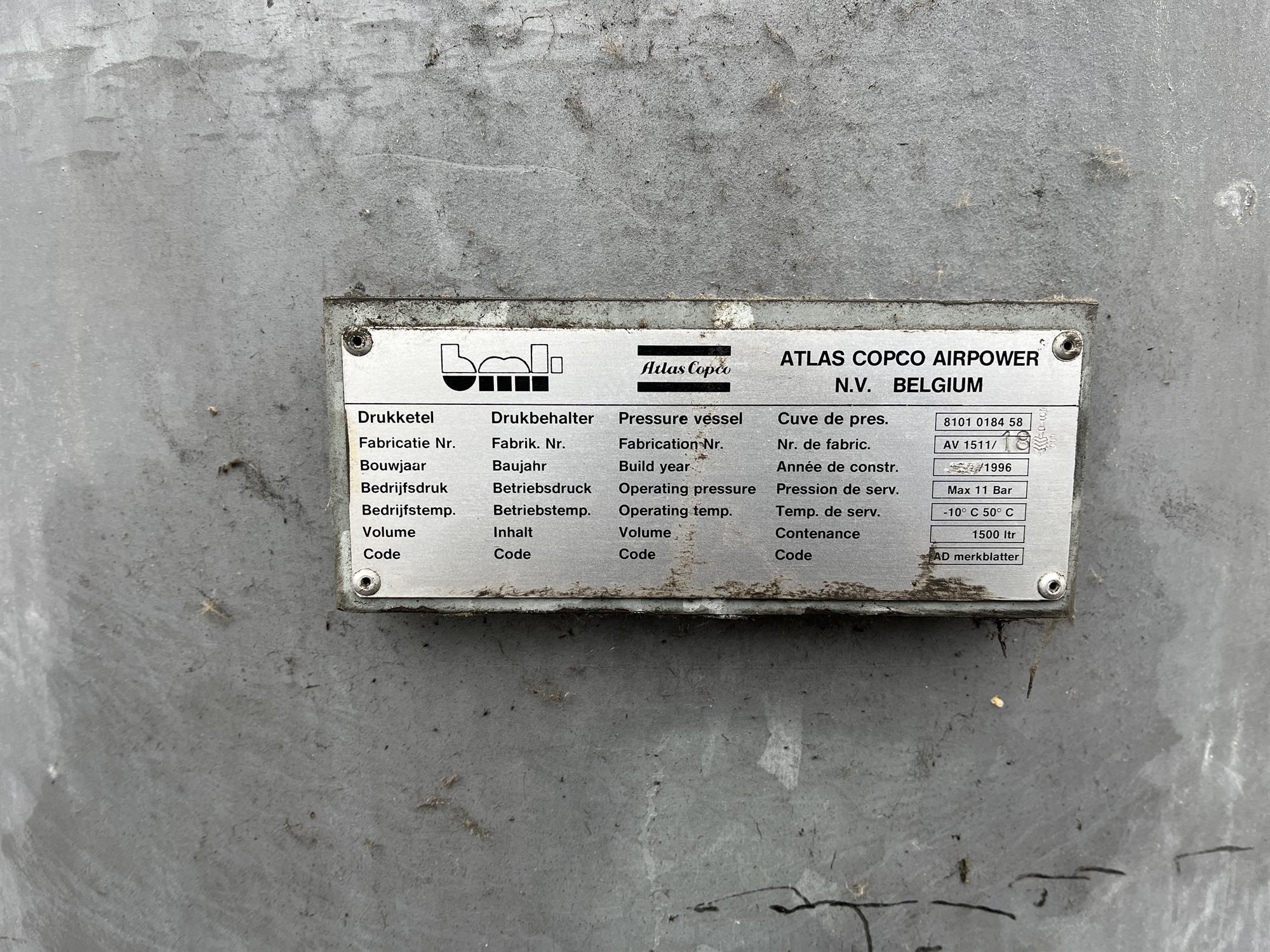 Atlas-Copco 1500 liter tank pressure vessel — Driven assemblies / Compressors — photo 3