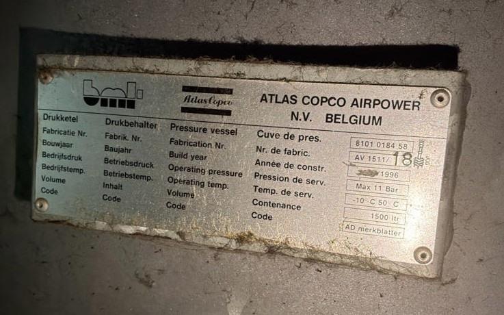 Atlas-Copco 1500 liter tank pressure vessel — Driven assemblies / Compressors — photo 4