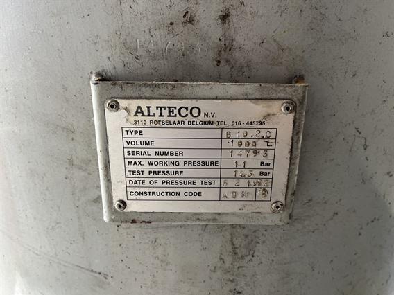 Alteco 1000 Liter tank Pressure vessel 11 bar