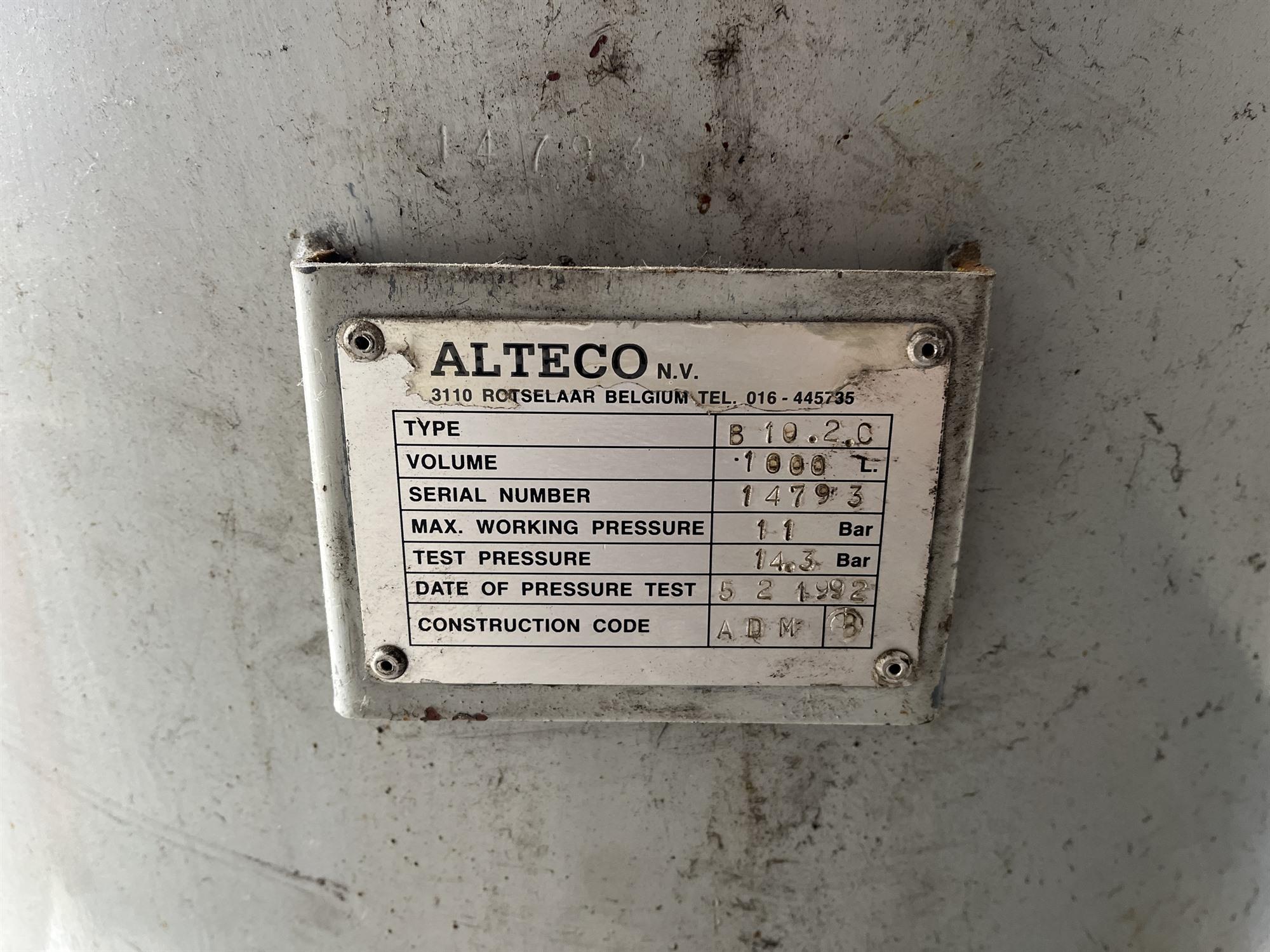 Alteco 1000 Liter tank Pressure vessel 11 bar — Driven assemblies / Compressors — photo 3