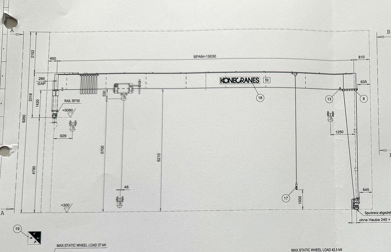 Konecranes Semi-portal 5 ton x 15 030 mm — Conveyors, Overhead Travelling Crane, Jig Cranes — photo 9