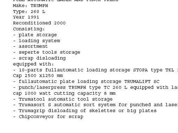 Trumpf Laserpress 260L