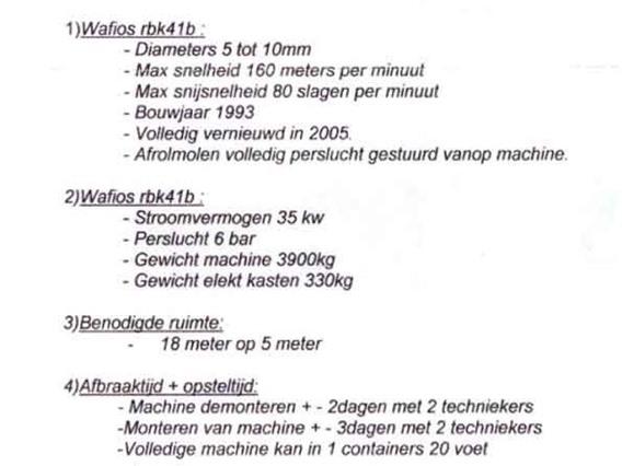 Wafios RBK 41b decoiling+cutting