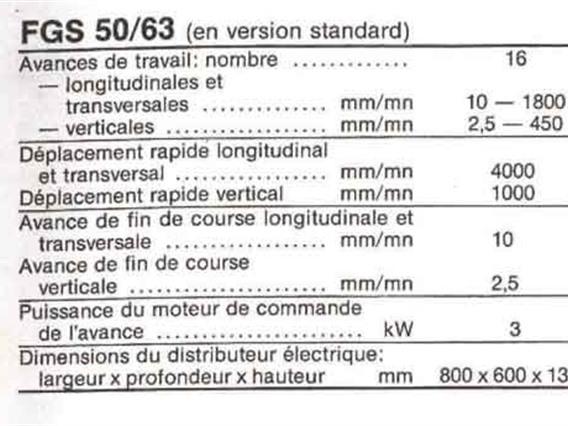 Tos FGS 50/63 X:1400 - Y:630 - Z:500 mm