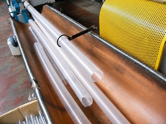 Plastic Extrusion Plant production of plastic pipes and 