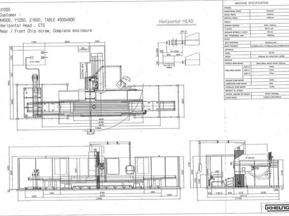 Kiheung U1000 X: 4500 - Y: 1250 - Z: 1600mm CNC