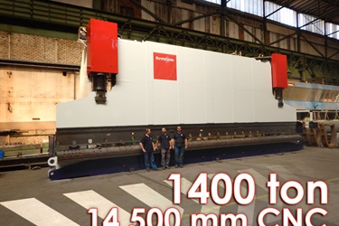 Beyeler Mammut PR10 press brake 1400 tons x 14.5 meters.