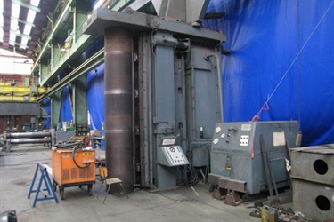 Hugh Smith 1200 ton vertical pleating press.