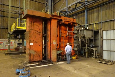 Hugh Smith 3000 ton vertical pleating press.